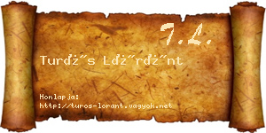 Turós Lóránt névjegykártya