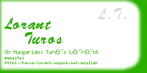 lorant turos business card